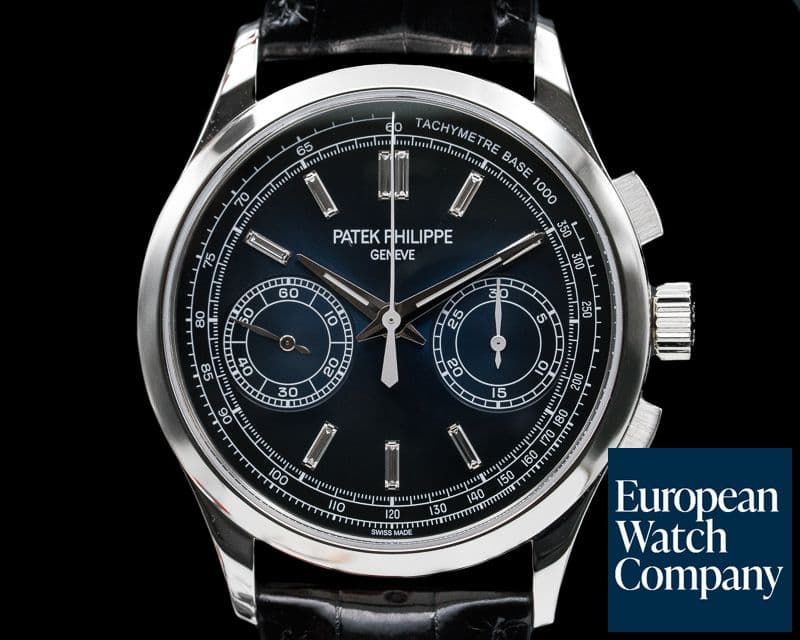 Image of Patek Philippe Chronograph Platinum Blue Diamond Dial 