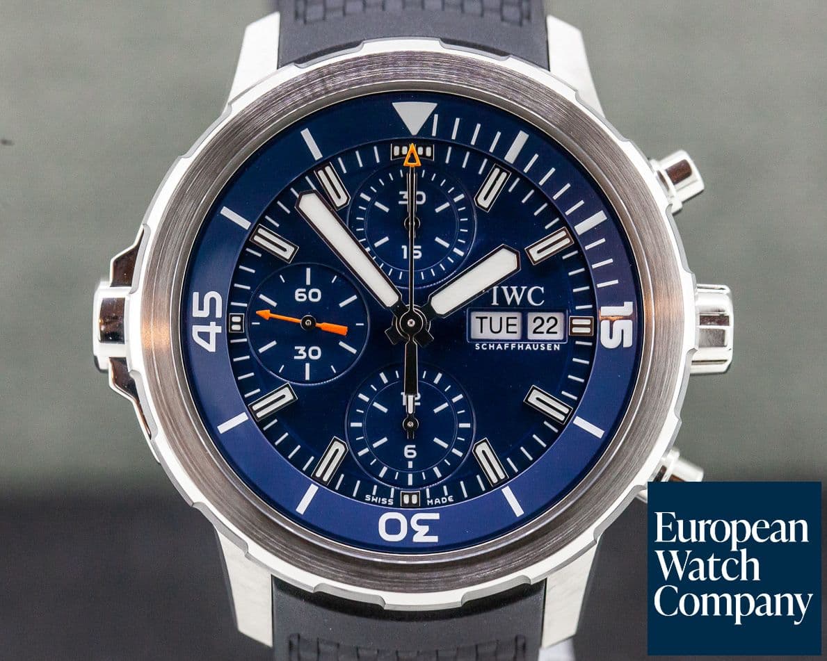 Image of IWC Aquatimer Chronograph SS / Rubber Blue Dial 