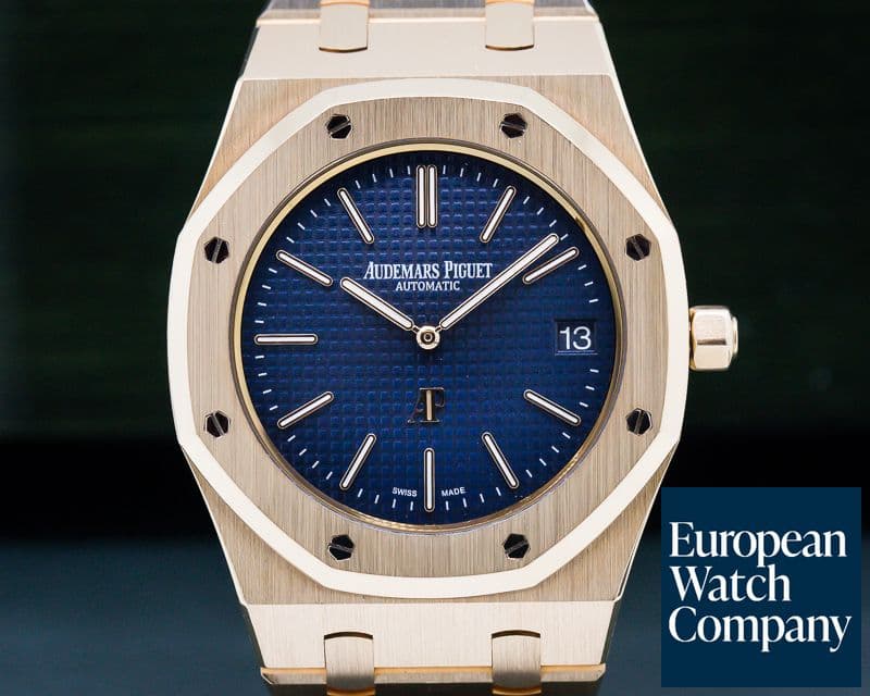 Image of Audemars Piguet Royal Oak Jumbo 15202 18K Rose Gold / Blue Dial