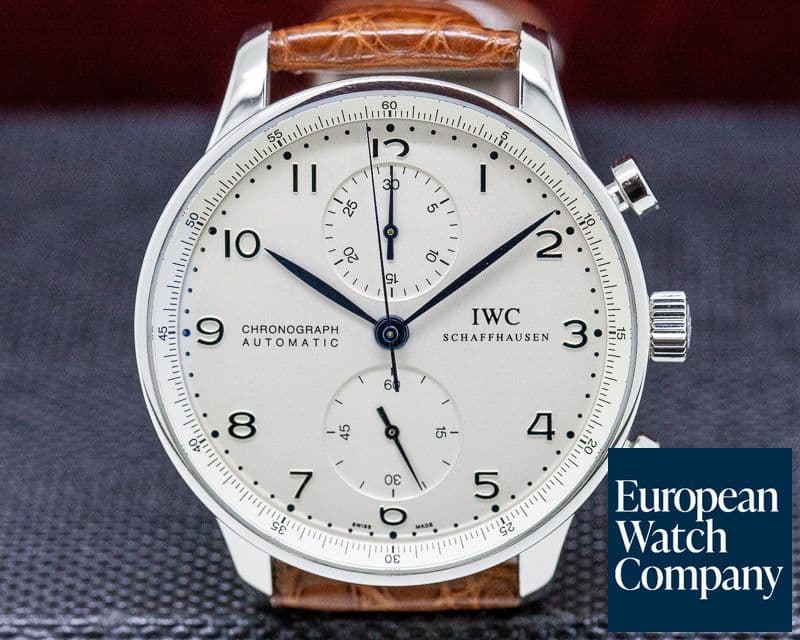 Image of IWC Portuguese Chronograph SS Silver Dial / Blue Numerals