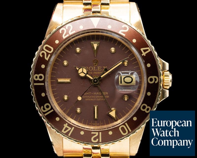 Image of Rolex GMT Master Nipple Dial 18k Yellow Gold