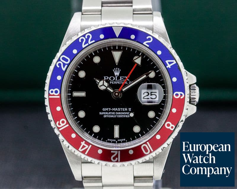 Image of Rolex GMT Master II SS Red / Blue Pepsi Bezel FULL SET 