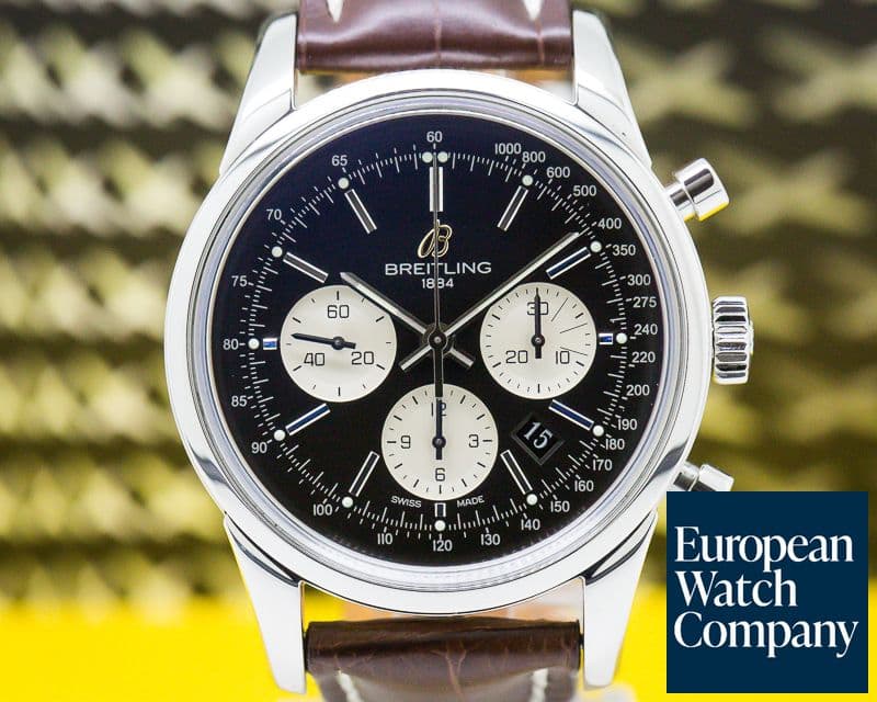 Image of Breitling Transocean Chronograph SS/SS Deployant
Black Dial