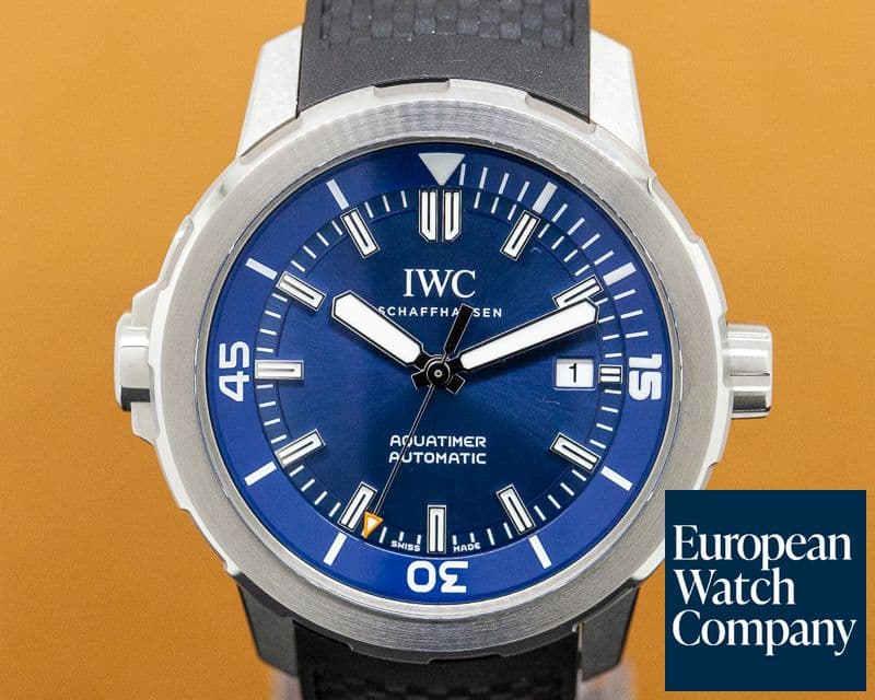Image of IWC Aquatimer Automatic Expedition Jacques Cousteau Blue Dial SS / Rubber