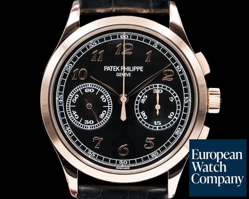 Image of Patek Philippe Chronograph 18K Rose Gold Black Dial 