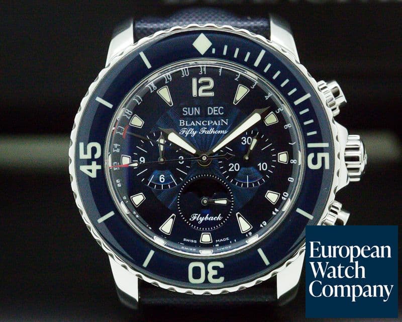 Image of Blancpain Fifty Fathoms Complete Calendar Flyback SS / Blue Dial
