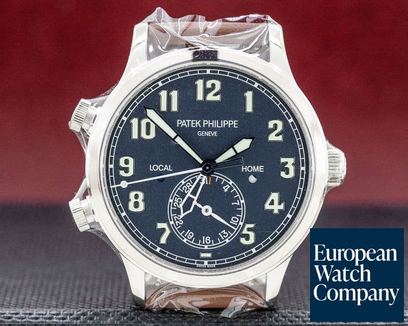 Image of Patek Philippe Calatrava Pilot Travel Time 18k White Gold UNWORN