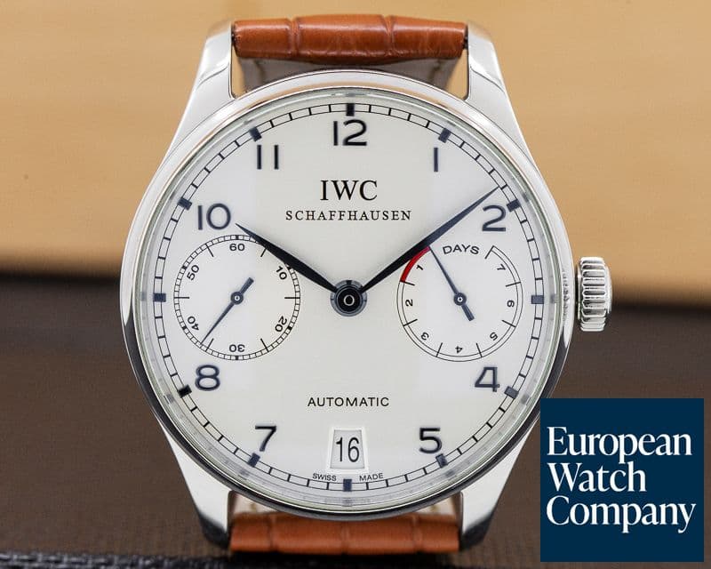 Image of IWC Portuguese 7 Day SS / Blue Numerals 