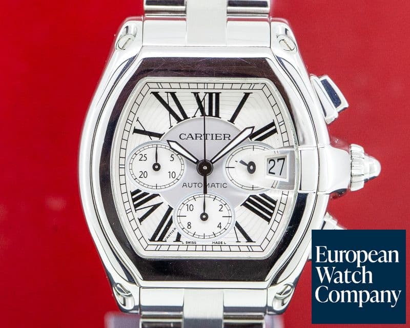 Image of Cartier Roadster Chronograph Silver Dial SS / SS 
