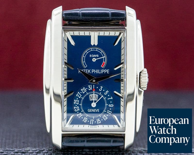 Image of Patek Philippe Gondolo 8 Day Manual Wind Blue Dial 18K White Gold