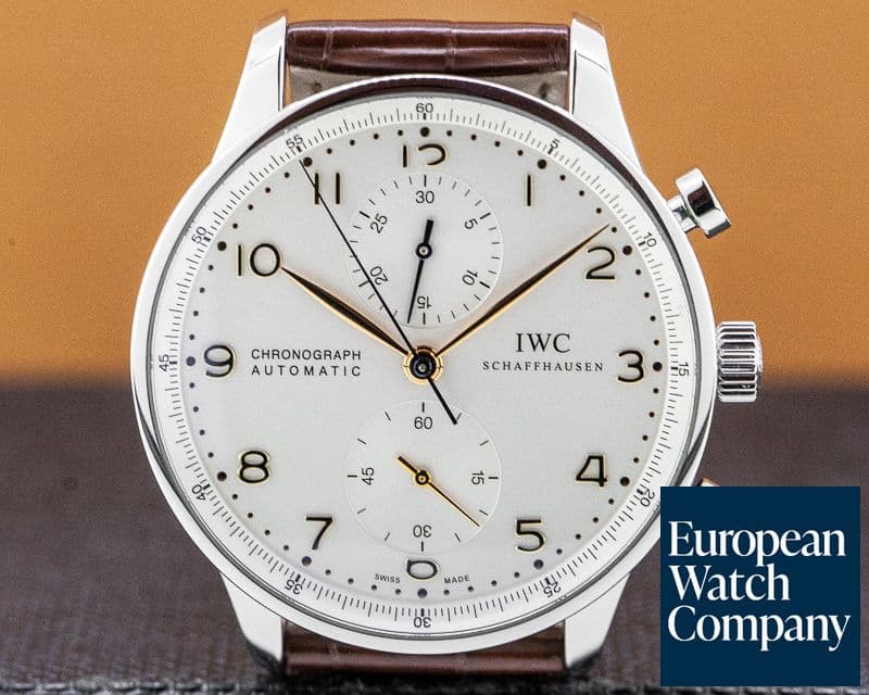 Image of IWC Portuguese Chronograph SS Silver Dial / Gold Numerals 