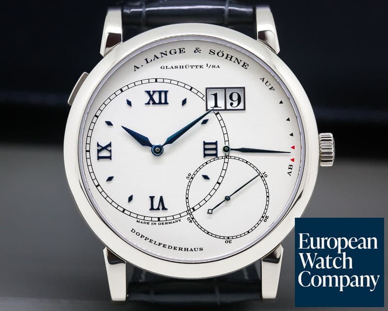 Image of A. Lange and Sohne Grand Lange 1 18K White Gold Silver Dial / Blue Hands LIMITED