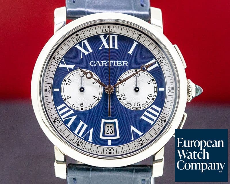 Image of Cartier Rotonde de Cartier Chronograph 18k WG Blue Dial LIMITED