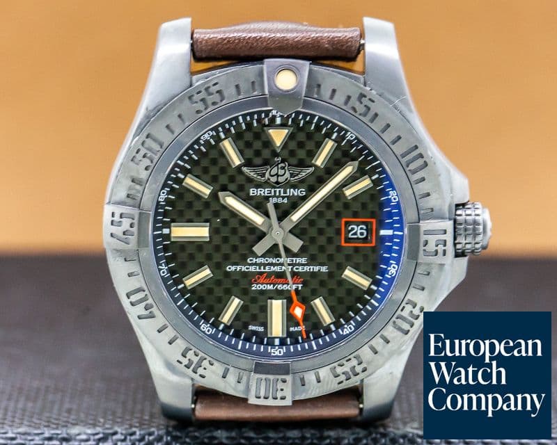 Image of Breitling Avenger Blackbird Black Titanium Carbon Dial / Leather Strap
