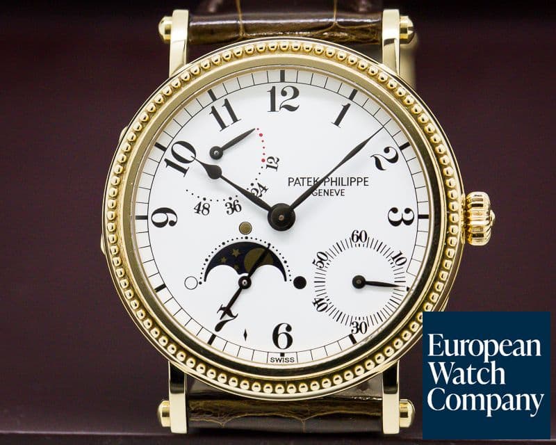 Image of Patek Philippe Moonphase Power Reserve 18K Yellow Gold Hobnail Bezel 
