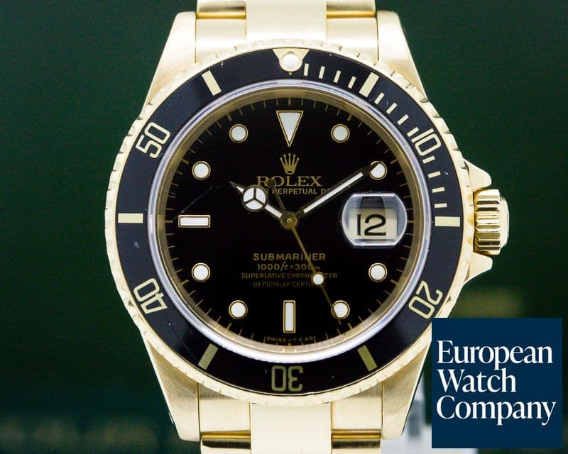 Image of Rolex Rolex Submariner Black Dial 18K Yellow Gold EXCELLENT