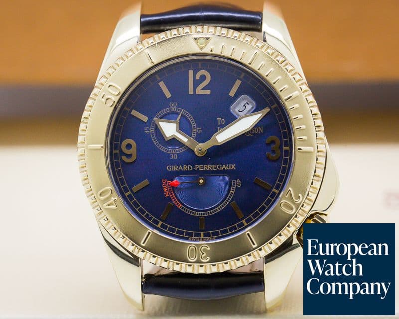 Image of Girard Perregaux Sea Hawk II John Harrison Blue Dial / Yellow Gold