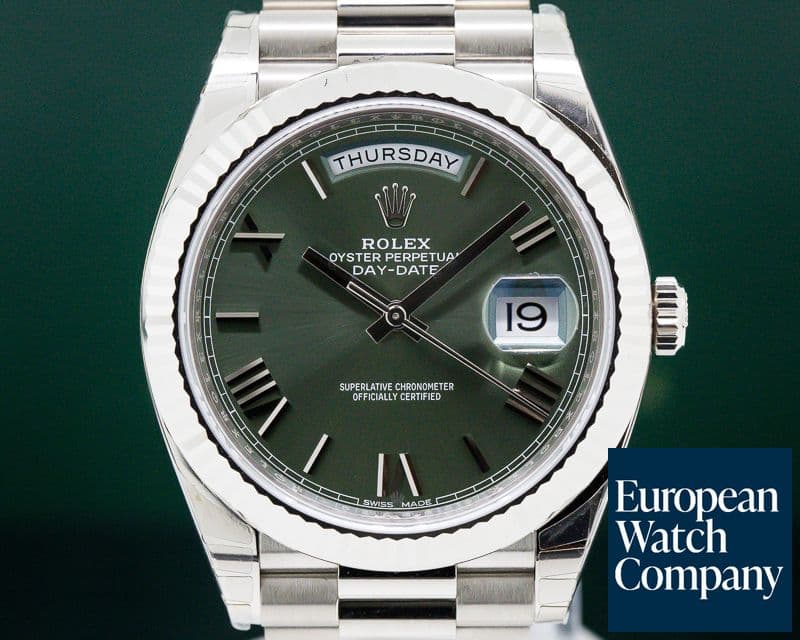 Image of Rolex Day Date President 18K White Gold Green Dial 40MM UNWORN