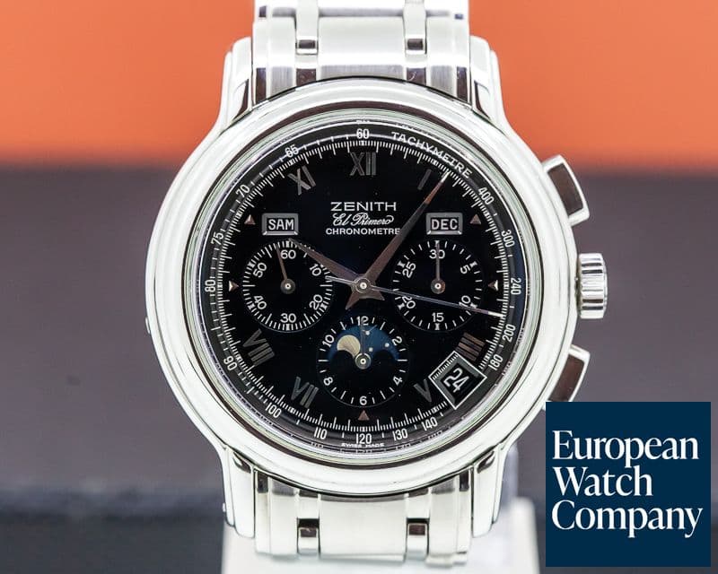Image of Zenith Chronomaster T El Primero Moon Black Dial SS/SS