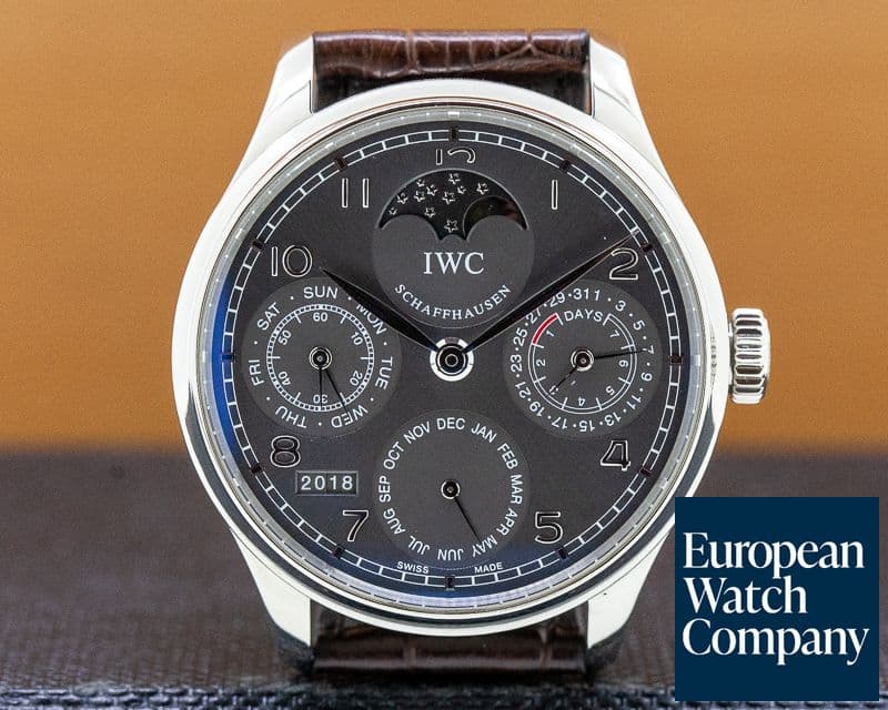 Image of IWC Portuguese Perpetual II Grey Dial 18K White Gold