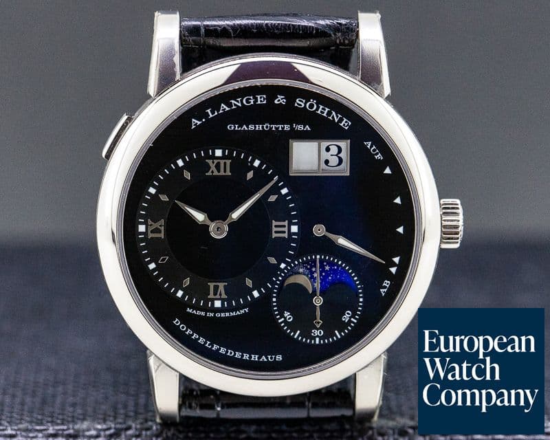 Image of A. Lange and Sohne Lange 1 Moon 18K White Gold Black Dial / Day Night 