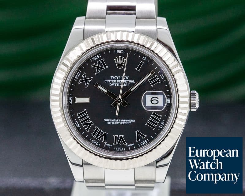 Image of Rolex Datejust II Black Roman Dial SS  