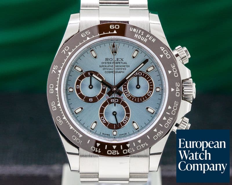 Image of Rolex Daytona Platinum Glacier Blue / Brown Ceramic 