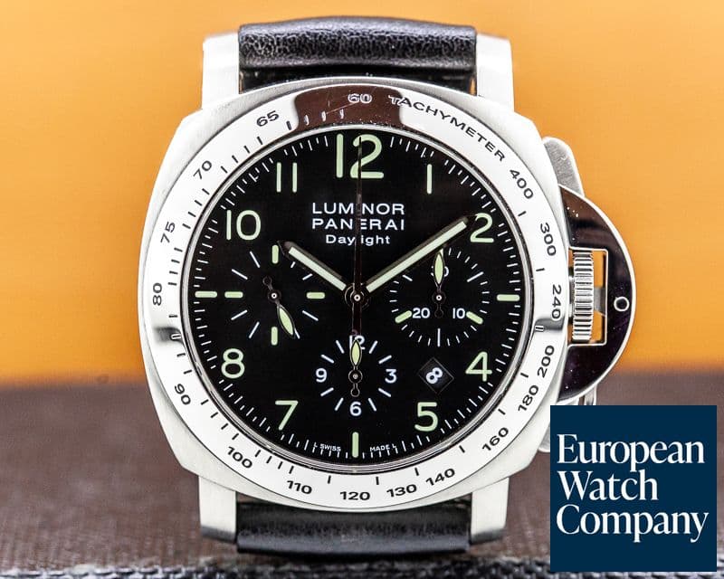 Image of Panerai Luminor Chronograph Daylight SS Black Dial