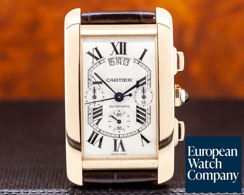 Image of Cartier Tank Americaine XL Chronograph 18K Rose Gold
