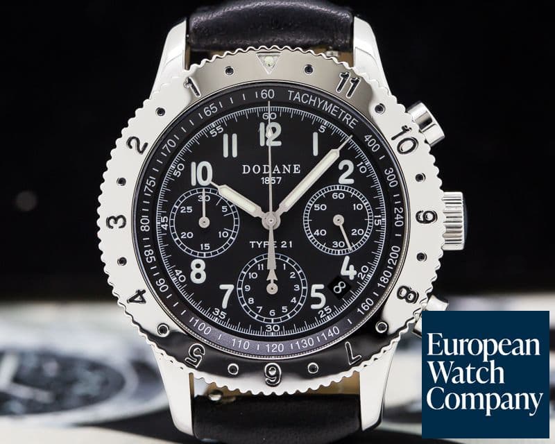 Image of Dodane Type 21 Black Dial SS Re Edition  