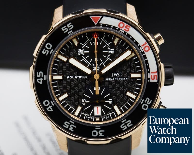 Image of IWC IW 18K Rose Gold Aquatimer Flyback Chronograph Rubber 