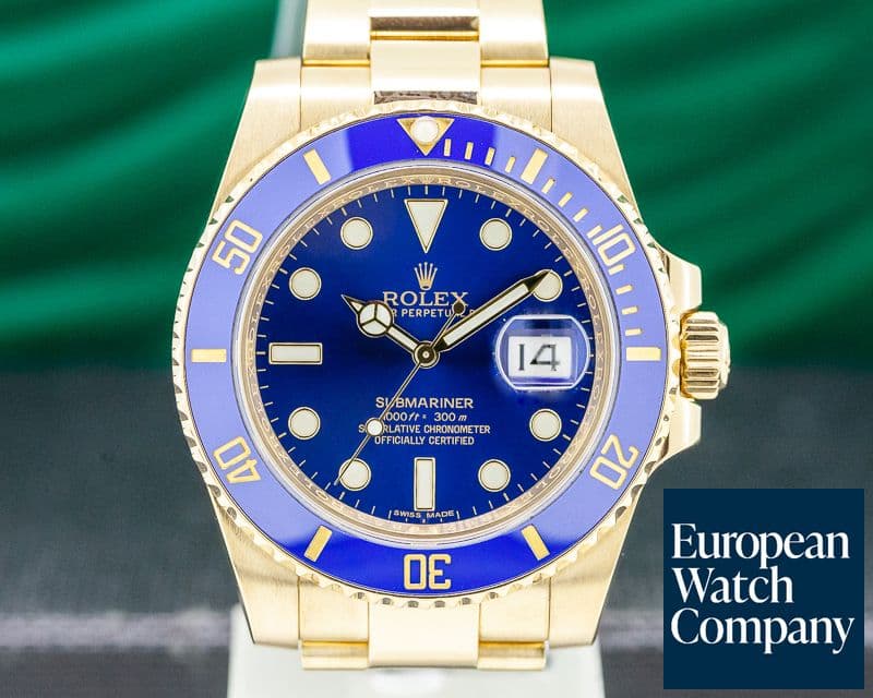 Image of Rolex Submariner 18K Yellow Gold Blue Dial