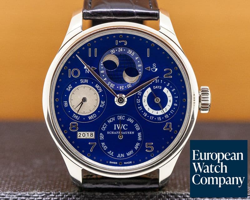 Image of IWC Portuguese Perpetual Calendar Double Moon 18K White Gold 