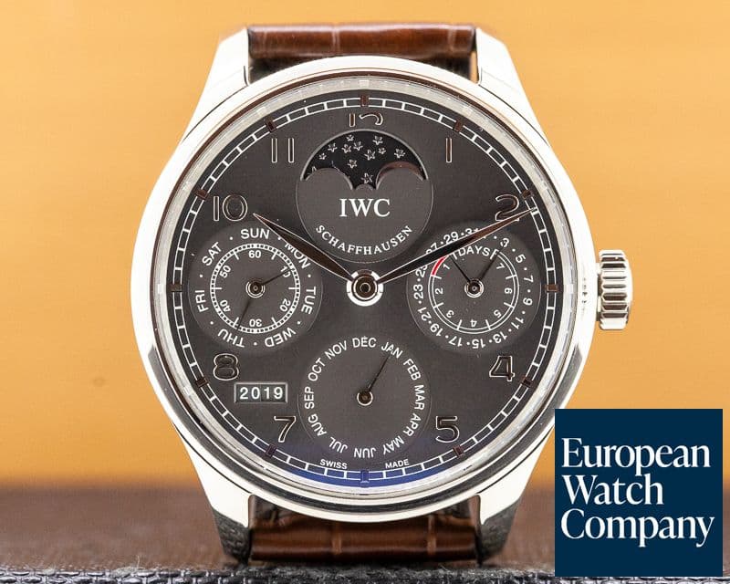 Image of IWC Portuguese Perpetual II Grey Dial 18K White Gold