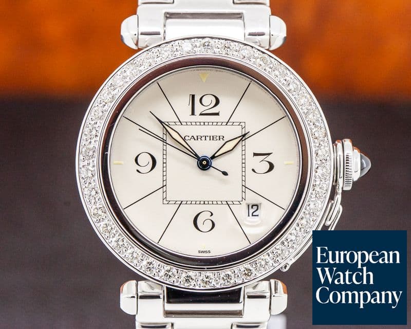 Image of Cartier Pasha 38 18K White Gold / Bracelet Diamond Bezel