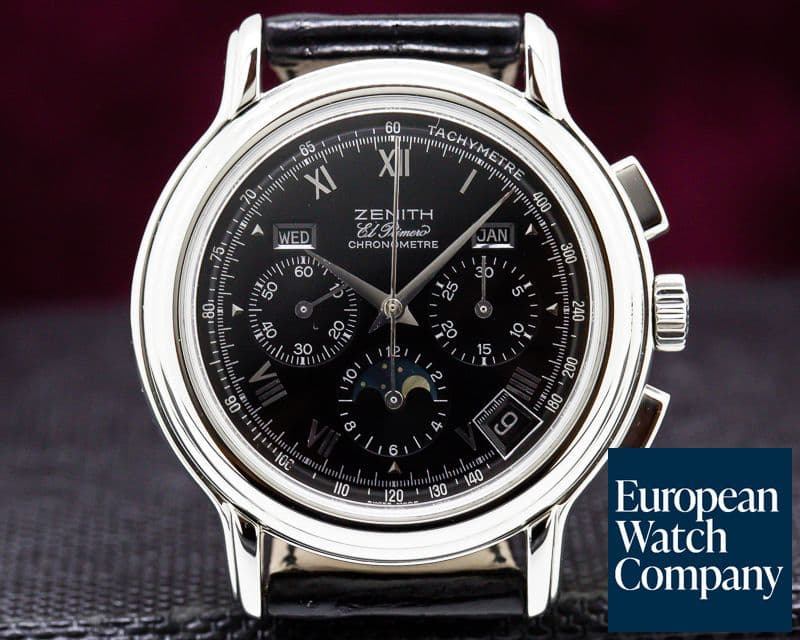 Image of Zenith Chronomaster T El Primero Moon Black Dial SS 