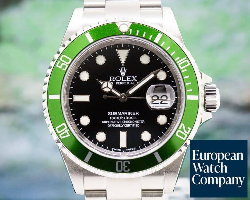 Image of Rolex Submariner 50th Anniversary Flat 4 2003 Green Bezel UNPOLISHED