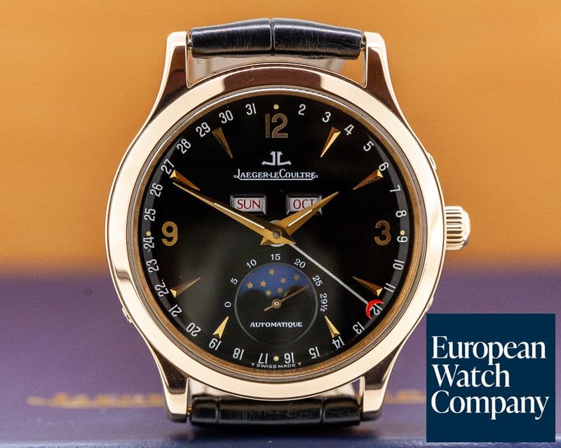 Image of Jaeger LeCoultre Master Moon 18K Rose Gold / Black Dial 