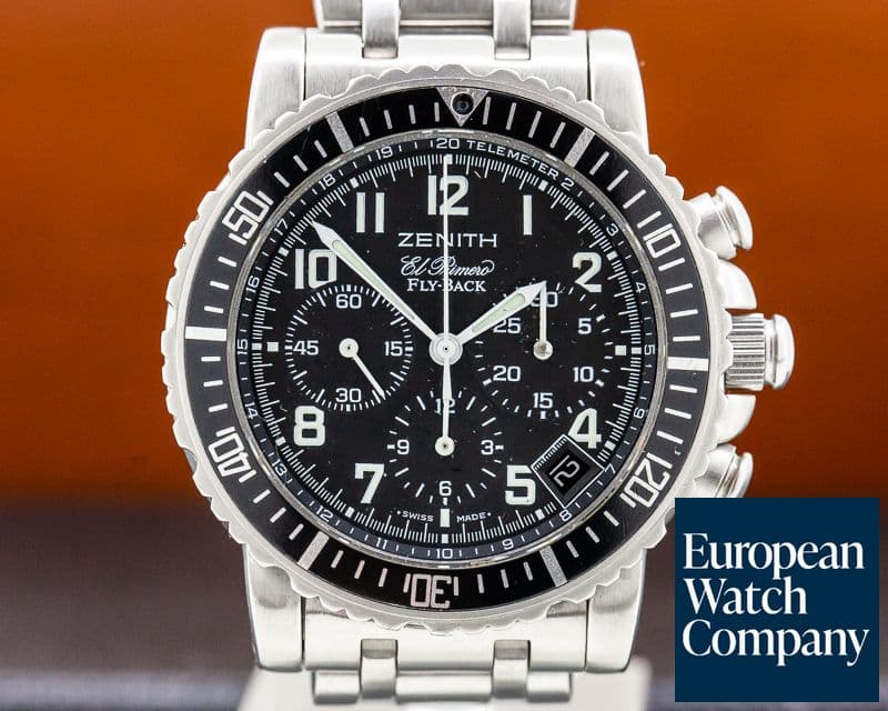 Image of Zenith Rainbow Flyback SS BLack Dial 