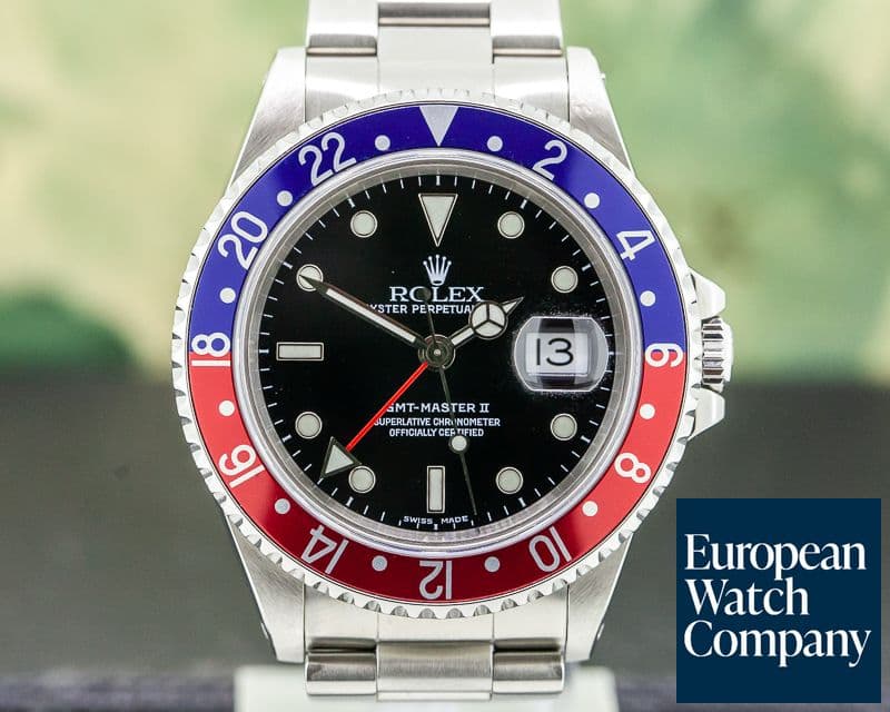 Image of Rolex GMT Master II SS Red / Blue Pepsi Bezel FULL SET 
