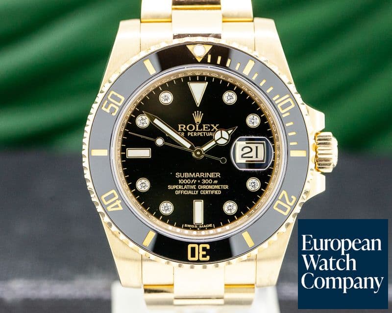 Image of Rolex Rolex Submariner 18k Yellow Gold / Diamonds 