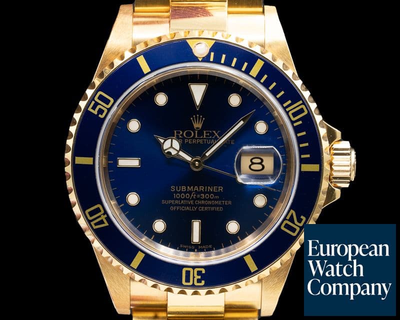 Image of Rolex Rolex Submariner Blue Dial 18K Yellow Gold UNPOLISHED