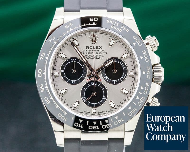 Image of Rolex Daytona 18K White Gold Ceramic  Oysterflex Silver Dial