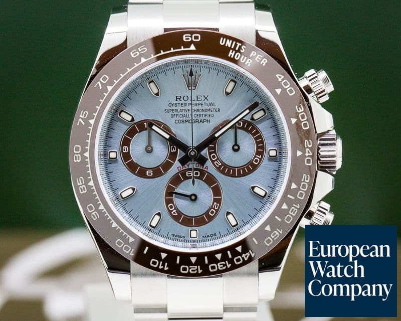 Image of Rolex Daytona Platinum Glacier Blue / Brown Ceramic 