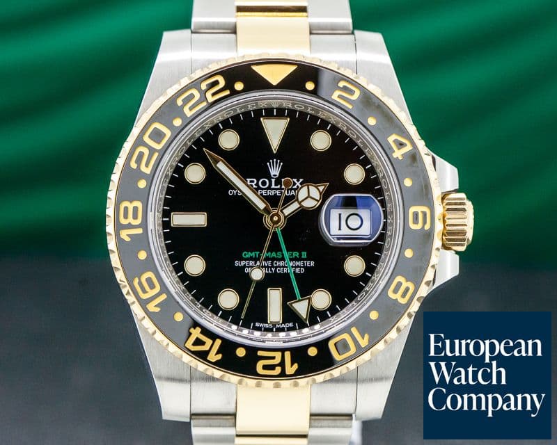 Image of Rolex GMT Master II  SS / 18K Yellow Gold Black Dial 
