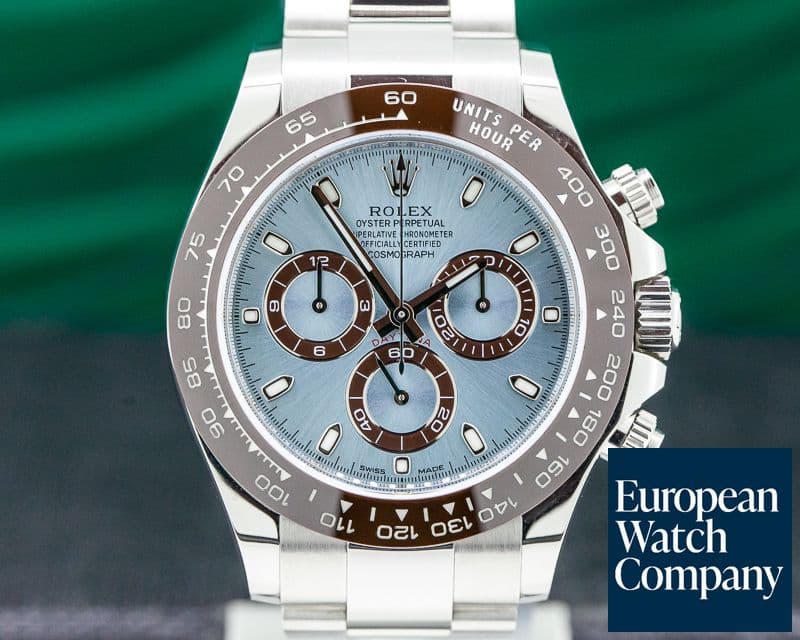 Image of Rolex Daytona Platinum Glacier Blue / Brown Ceramic 