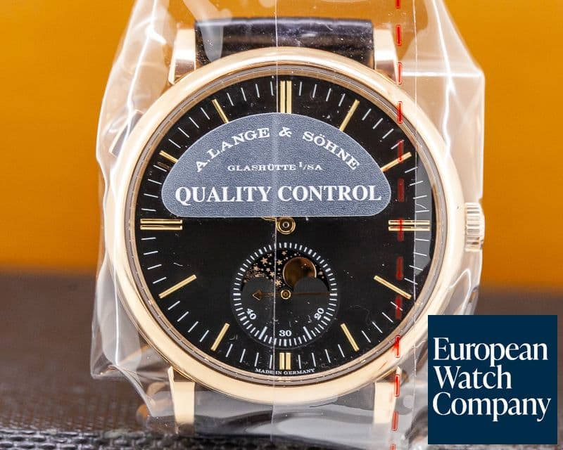 Image of A. Lange and Sohne Saxonia Moon Phase Automatik 18K Rose Gold / Black Dial UNWORN 