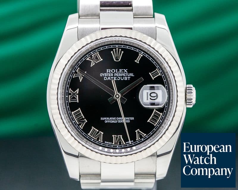 Image of Rolex Datejust Black Roman Dial SS 36MM
