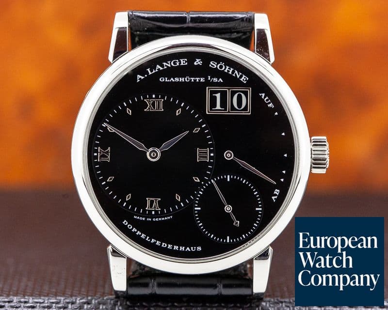 Image of A. Lange and Sohne "Kleine" Little Lange 1 Platinum Black Dial 36MM RARE
