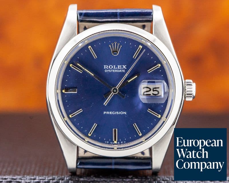Image of Rolex Oysterdate Precision SS Blue Dial 34MM 